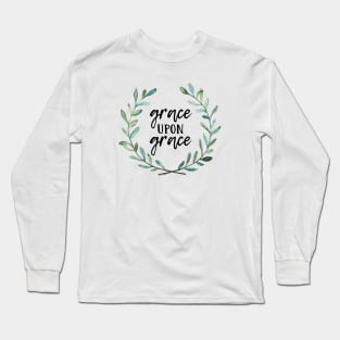 Grace Upon Grace Floral Wreath Long Sleeve T-Shirt